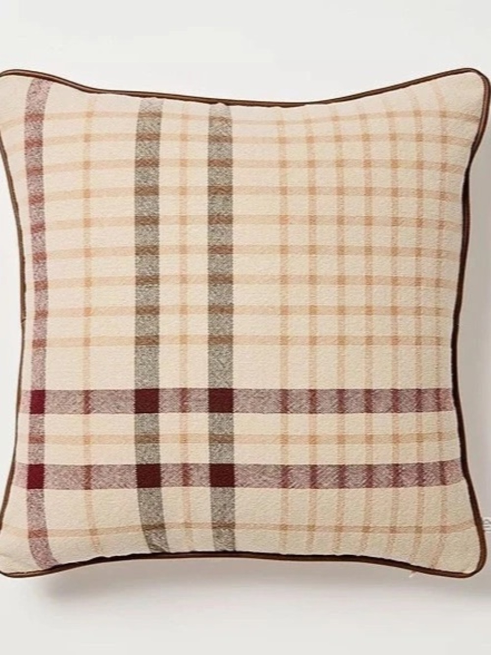 Hearth & Hand Magnolia Plaid Fall Accent Pillows (3) in Cream, Brown, Burgundy 1